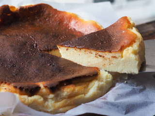 piece of Basque burnt cheesecake