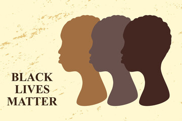 Silhouette of a black women and the text "Black Lives Matter". 
