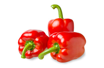 Paprika. Red bell pepper. Isolated on a white background.