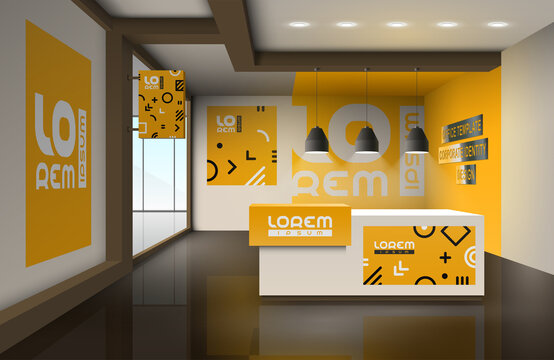 Office with advertising elements