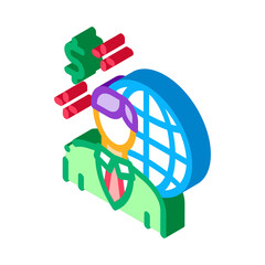 global profession representative realtor icon vector. isometric global profession representative realtor sign. color isolated symbol illustration