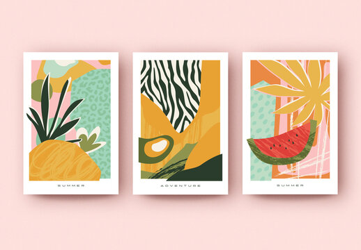 Summer Poster Layout Set
