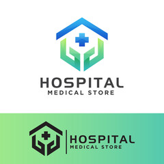 doctor surgeon logo, Hospital medical care or medical store logo design vector template