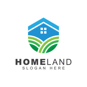 modern Home land agriculture logo, farm house logo design vector template