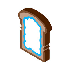 toast with mayonnaise icon vector. isometric toast with mayonnaise sign. color isolated symbol illustration