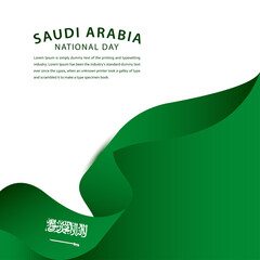 Fototapeta na wymiar Happy Saudi Arabia National Day Celebration Vector Template Design Illustration
