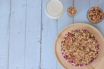 Almond on Purple Cake. purpel sweet potato brownie.