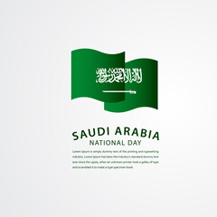 Happy Saudi Arabia National Day Celebration Vector Template Design Illustration
