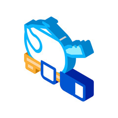 teapot with cups icon vector. isometric teapot with cups sign. color isolated symbol illustration