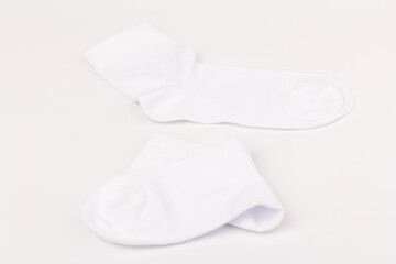 White cotton socks isolated on white background