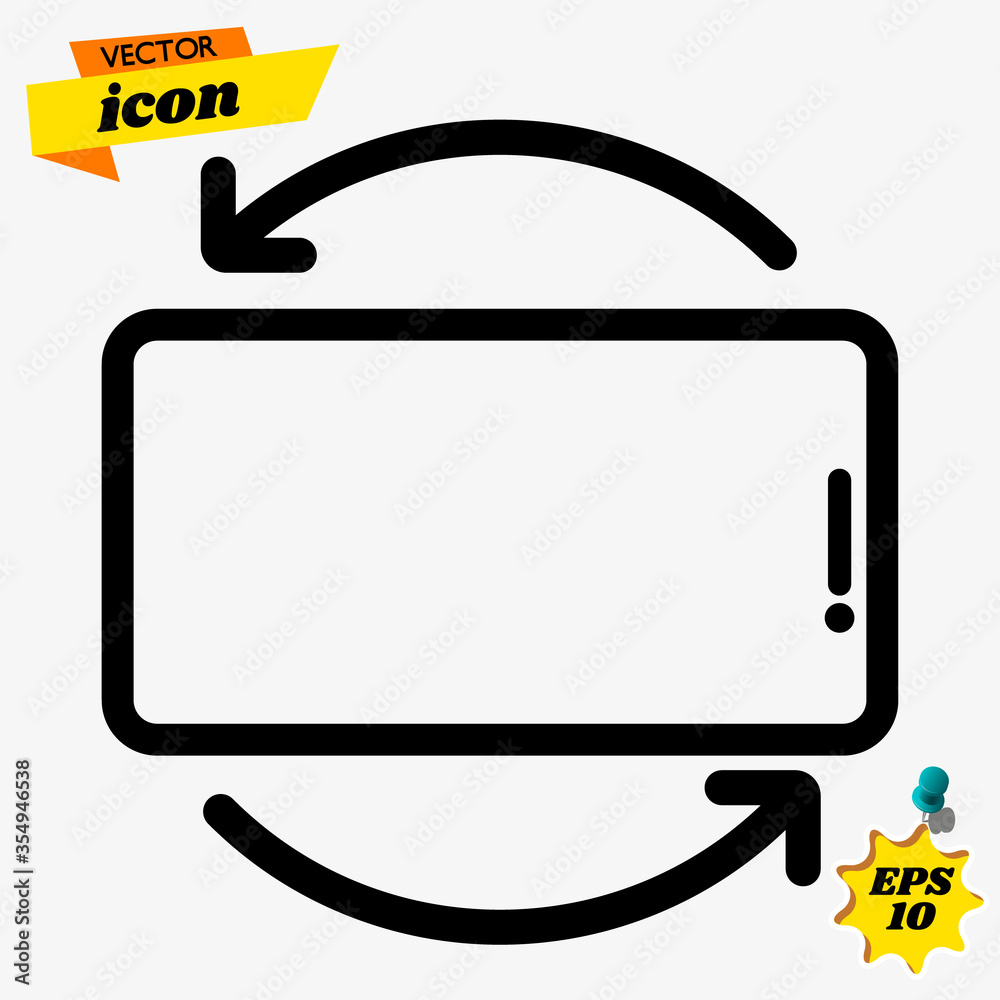 Poster Rotate smartphone isolated icon. Device rotation symbol. Turn your device.
