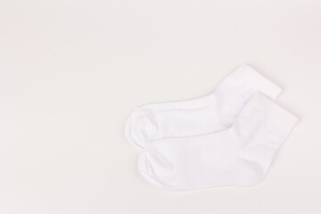 White cotton socks isolated on white background