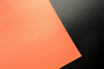 Geometry textured paper background; minimal concept. Orange and black colors. Abstract and creative flat layout with copy space.