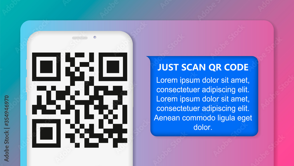 Aufkleber screen smartphone with app. scanning qr code on table and online payment, money transfer. illustrati