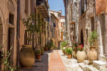 Street in the La Turbie, French Riviera