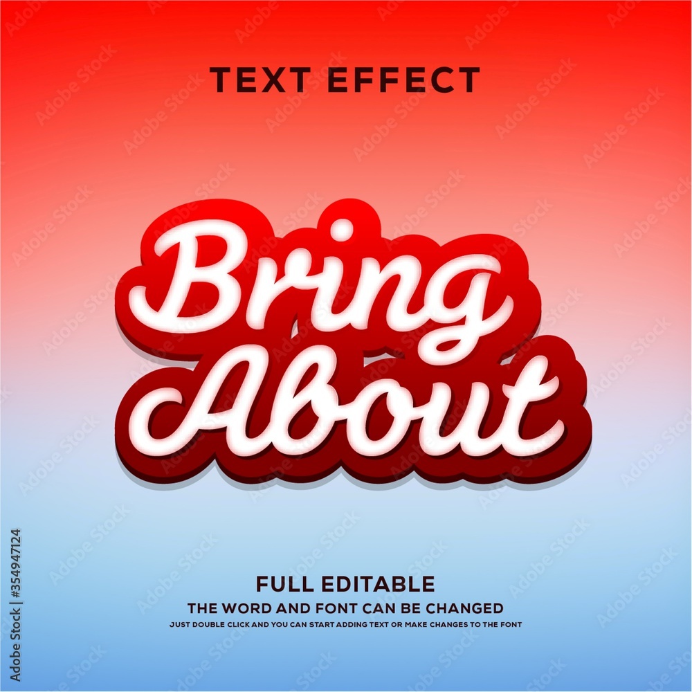 Poster modern 3d text effect with font effect