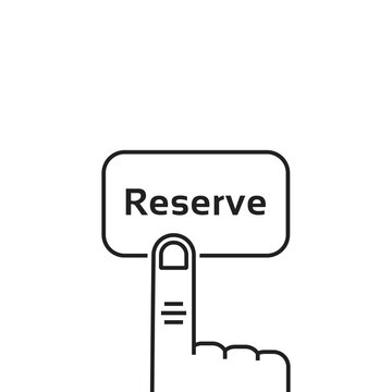 minimal black thin line reserve button