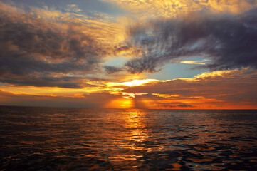 sunset over the ocean