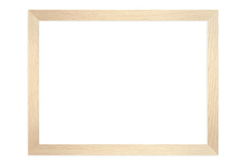 isolated blank wood frame on white background