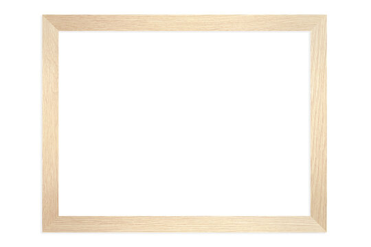 isolated blank wood frame on white background