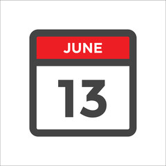 June 13 calendar icon with day of month