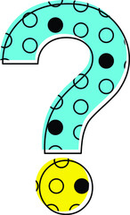Neon Question Mark with Circle Pattern Inside Letters