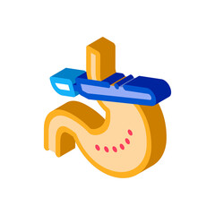 sampling particle of stomach icon vector. isometric sampling particle of stomach sign. color isolated symbol illustration