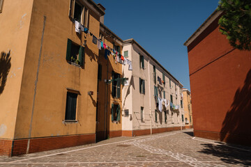 Empty streets of Cannaregio district in Venice, Italy.