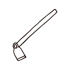 Hoe. Hand drawn vector illustration in doodle style, isolated on a white background.