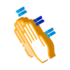 praying hands icon vector. isometric praying hands sign. color isolated symbol illustration