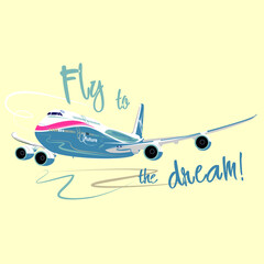 Graphic plane vector character illustration