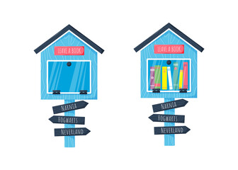 Free books library wooden house