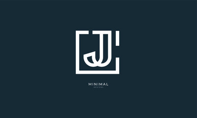 Alphabet letter icon logo CJ or JC