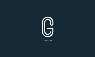 Alphabet letter icon logo GC or CG