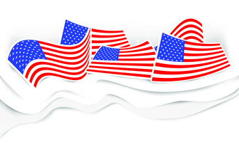 USA flags on white background . vector eps 10