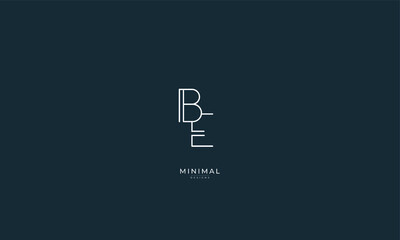 Alphabet letter icon logo BE