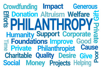 Obraz premium Philanthropy Word Cloud on White Background