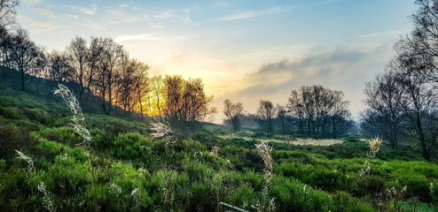 sunset in the mountains