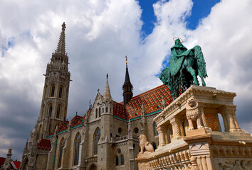 View on  Matthias church in the Buda castle, Budapest