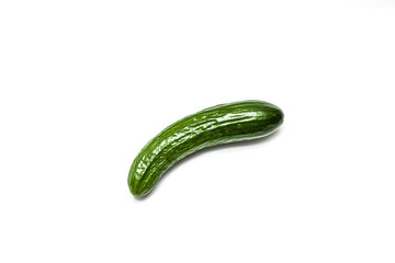 Fresh long cucumber over a white background