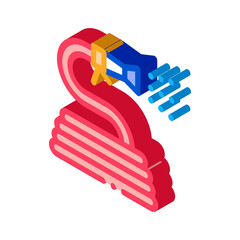 rolled hose for irrigation icon vector. isometric rolled hose for irrigation sign. color isolated symbol illustration