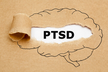 PTSD Post Traumatic Stress Disorder Brain Concept