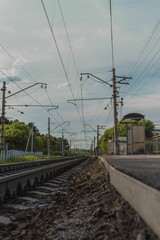 Railway station waiting for a new train and a new flow of people
