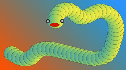worm on a white background