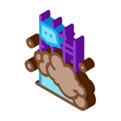 destruction of foundation icon vector. isometric destruction of foundation sign. color isolated symbol illustration