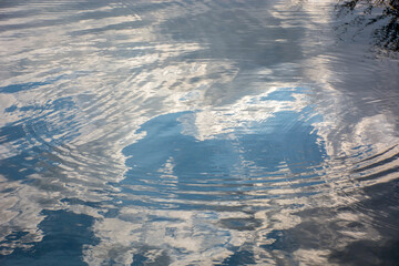 blue water clouds reflected in North Turtle Lake in Minnesota