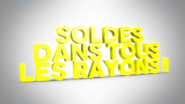 soldes dans tous les rayons 3D jaune