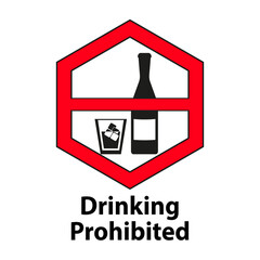 Drinking prohibited,No alcohol sign isolated on white background