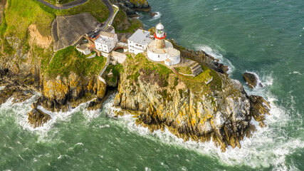 Aerial view of Baily Lighthouse, Howth North Dublin