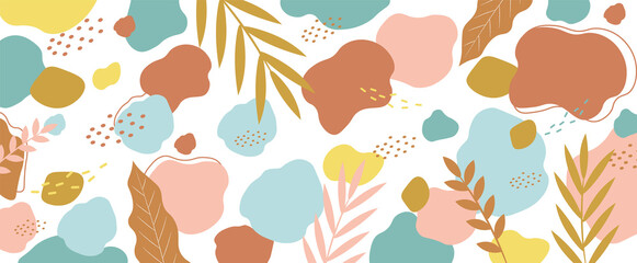 Abstract background, summer tropical pattern, simple pattern in various colors. Abstract patterns for fashion design, branding, web images, packaging, decor, geometric forme collection